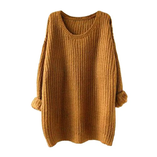 New Women Knitted Sweater Solid Color Batwing Long Sleeve Loose Warm Jumper Coat Pullover Knitwear