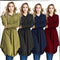 Women Plus Size Shirt Dress Burning Flowers Hollow Out Irregular Hem Belted Casual Tunic Long Blouse Top