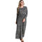 Casual Women Plus Size Dress Stripe Printed Loose Size O-Neck Ankle-Length Long Maxi Dress Black