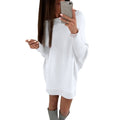 Fashion Women T-Shirt Dress Batwing Sleeve Casual Loose Long Tee Mini Dress