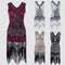 Women Dress Sequined Beading Tassel Fringe V Neck Sleeveless Bodycon Party Clubwear One-Piece