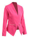 Autumn Spring Business Suit Women Blazer Coat Outwear Long Sleeves High-Low Hem Elegant Jacket