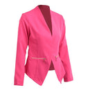 Autumn Spring Business Suit Women Blazer Coat Outwear Long Sleeves High-Low Hem Elegant Jacket