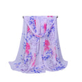 Fashion Women Chiffon Scarf Contrast Floral Print Long Shawl Pashmina