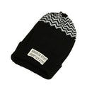 New Women Men Knitted Beanie Hat Letter Wave Stripe Round Top Turn-up Warm Dance Cap