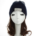 New Women Men Knitted Beanie Hat Letter Wave Stripe Round Top Turn-up Warm Dance Cap