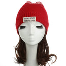 New Women Men Knitted Beanie Hat Letter Wave Stripe Round Top Turn-up Warm Dance Cap