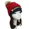 Women Winter Knitted Hat Knit Crochet Faux Fur Pom-Pom Beret Hat Braided Ski Cap