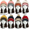 Women Winter Knitted Hat Knit Crochet Faux Fur Pom-Pom Beret Hat Braided Ski Cap