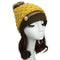 Women Winter Knitted Hat Knit Crochet Faux Fur Pom-Pom Beret Hat Braided Ski Cap