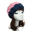 Fashion Women Cute Knitted Hat Crochet Faux Rabbit Fur Ball Beret Beanie Knit Ear Protectors Hats Girl Warm Cap