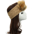 New Women Knitted Headband Faux Fur Trim Elastic Hairband Ear Warmer Hat Headwear