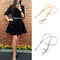 New Fashion Women Belt Bow Clasp Front Stretch Spring Waist Strap Skinny Elastic Waistband Gold/Silver