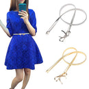 New Fashion Women Belt Bow Clasp Front Stretch Spring Waist Strap Skinny Elastic Waistband Gold/Silver