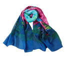 New Fashion Women Chiffon Scarf Colorful Floral Pattern Print Gradient Long Shawl Pashmina Elegant Thin Scarf