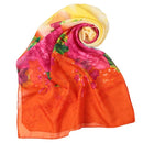 New Fashion Women Chiffon Scarf Colorful Floral Pattern Print Gradient Long Shawl Pashmina Elegant Thin Scarf