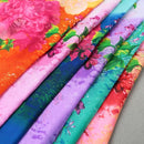 New Fashion Women Chiffon Scarf Colorful Floral Pattern Print Gradient Long Shawl Pashmina Elegant Thin Scarf