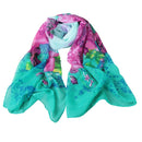 New Fashion Women Chiffon Scarf Colorful Floral Pattern Print Gradient Long Shawl Pashmina Elegant Thin Scarf