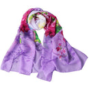 New Fashion Women Chiffon Scarf Colorful Floral Pattern Print Gradient Long Shawl Pashmina Elegant Thin Scarf