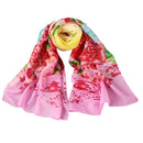 New Fashion Women Chiffon Scarf Colorful Floral Pattern Print Gradient Long Shawl Pashmina Elegant Thin Scarf