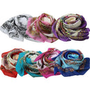 New Fashion Women Chiffon Scarf Folding Fan Floral Print Long Shawl Beach  Pashmina Elegant Thin Scarf