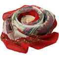 New Fashion Women Chiffon Scarf Folding Fan Floral Print Long Shawl Beach  Pashmina Elegant Thin Scarf