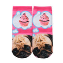 New Fashion Women Socks Cute Cartoon Print Low Cut Ankle Breathable Stretchy Casual Socks