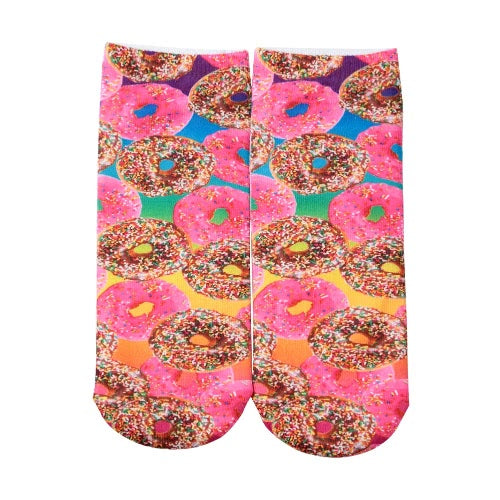 New Fashion Women Socks Cute Print Low Cut Ankle Breathable Stretchy Casual Socks