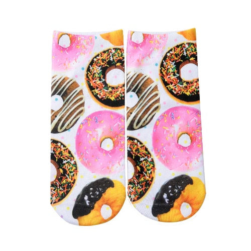 New Fashion Women Socks Cute Print Low Cut Ankle Breathable Stretchy Casual Socks