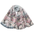 New Women Chiffon Scarf Floral Print Contrast Long Thin Pashmina Silk Shawl Beach Cover Up