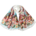 New Women Chiffon Scarf Floral Print Contrast Long Thin Pashmina Silk Shawl Beach Cover Up