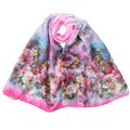 New Women Chiffon Scarf Floral Print Contrast Long Thin Pashmina Silk Shawl Beach Cover Up