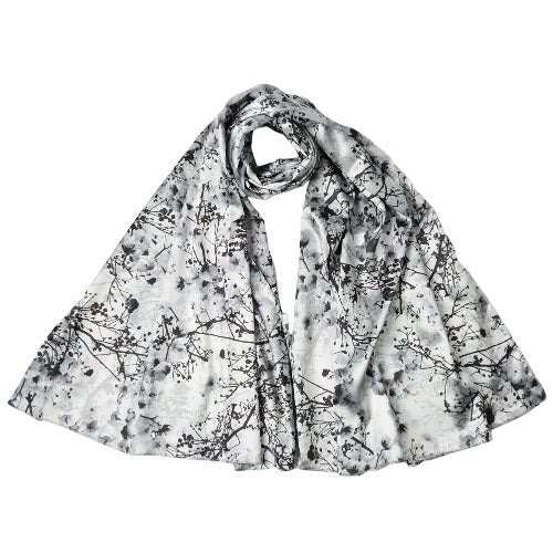 New Fashion Women Silk Scarf Special Pattern Print Long Shawl Elegant Vintage Soft Cape