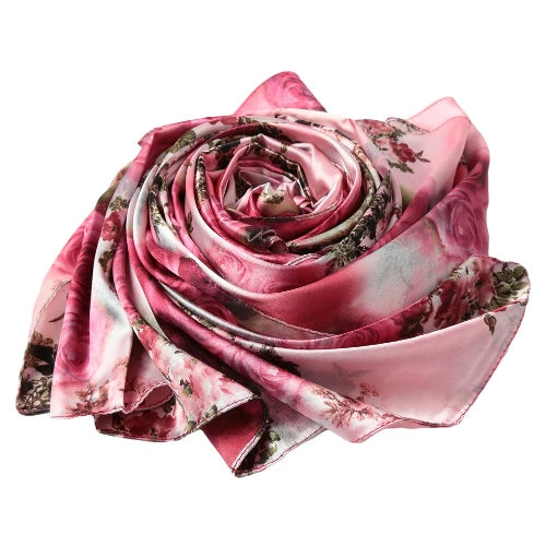 New Fashion Women Silk Scarf Special Pattern Print Long Shawl Elegant Vintage Soft Cape