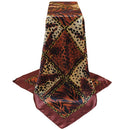 New Vintage Women Scarf Contrast Print Square Design Wraparound Thin shawl Satin Kerchief