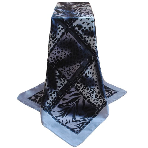 New Vintage Women Scarf Contrast Print Square Design Wraparound Thin shawl Satin Kerchief