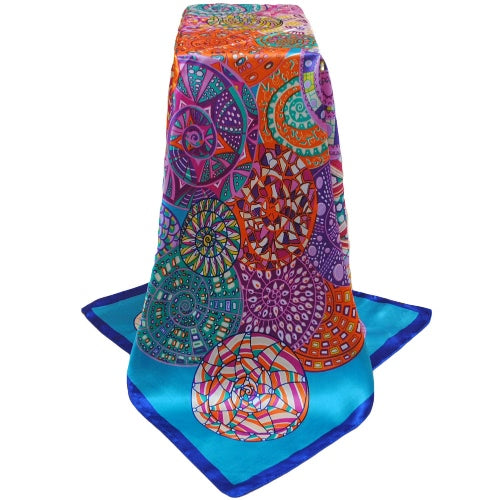 New Vintage Women Scarf Contrast Print Square Design Wraparound Thin shawl Satin Kerchief