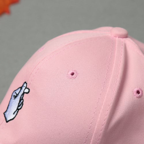 New Fashion Women Men Cap Solid Color Embroidery Pattern Snap Flat Baseball Hip-Pop Cap White/Pink/Black