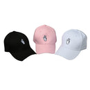 New Fashion Women Men Cap Solid Color Embroidery Pattern Snap Flat Baseball Hip-Pop Cap White/Pink/Black