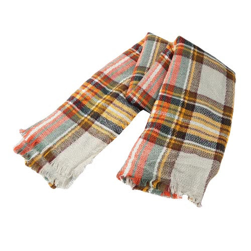 New Fashion Women Pashmina Scarf Plaid Print Tassel Long Shawl Vintage Warm Cape