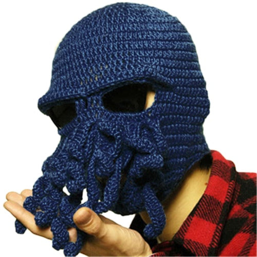 Winter Unisex Beanie Funny Tentacle Octopus Warm Knit Hat Wind-Proof Mask