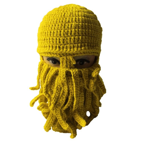 Winter Unisex Beanie Funny Tentacle Octopus Warm Knit Hat Wind-Proof Mask