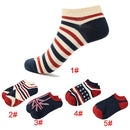 Fashion Men Women Ankle Socks Contrast Flag Stripe Star Thin Breathable Stretch Boat Sock Slippers