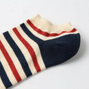 Fashion Men Women Ankle Socks Contrast Flag Stripe Star Thin Breathable Stretch Boat Sock Slippers