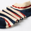 Fashion Men Women Ankle Socks Contrast Flag Stripe Star Thin Breathable Stretch Boat Sock Slippers