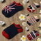 Fashion Men Women Ankle Socks Contrast Flag Stripe Star Thin Breathable Stretch Boat Sock Slippers