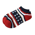 Fashion Men Women Ankle Socks Contrast Flag Stripe Star Thin Breathable Stretch Boat Sock Slippers