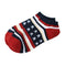 Fashion Men Women Ankle Socks Contrast Flag Stripe Star Thin Breathable Stretch Boat Sock Slippers