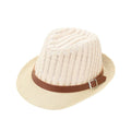 Fashion Boy Girl Straw Hat Hollow Sheer Mesh Contrast Belt Fedora Curly Brim Baby Kids Unise Panama Jazz Trilby Hat Cap