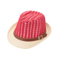 Fashion Boy Girl Straw Hat Hollow Sheer Mesh Contrast Belt Fedora Curly Brim Baby Kids Unise Panama Jazz Trilby Hat Cap